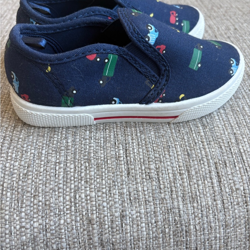 Carter's Navy Slip-On Sneakers with Multicolor Car Print - Picture 2 of 3